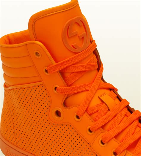 black and orange gucci sneakers|Gucci signature neon orange.